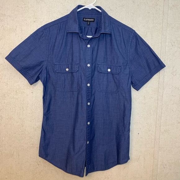 EXPRESS Men’s Short Sleeve Button Down (Cotton) - Picture 2 of 6
